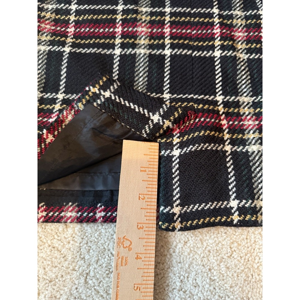 VTG Talbots 100% Wool Pencil Skirt Plaid Knee Length Back Zip Women's 10 Petite - Picture 9 of 9